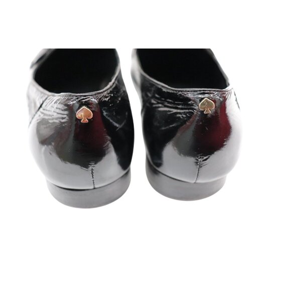 CLASSIC KATE SPADE BLACK CRINKLE PATENT Leather Genevieve Loafers Shoes 9 1/2 M - Picture 9 of 10